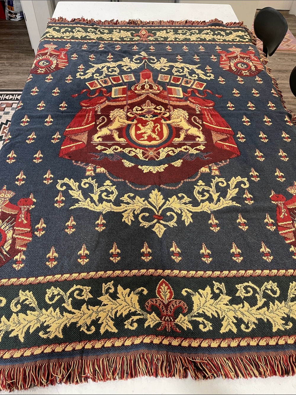 Vintage Goodwin Weavers Royal Arms Throw/Blanket
